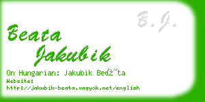 beata jakubik business card